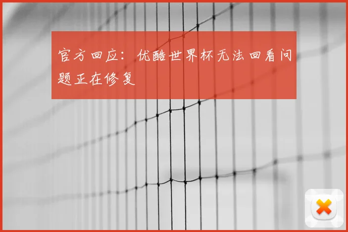 官方回应:优酷世界杯无法回看问题正在修复